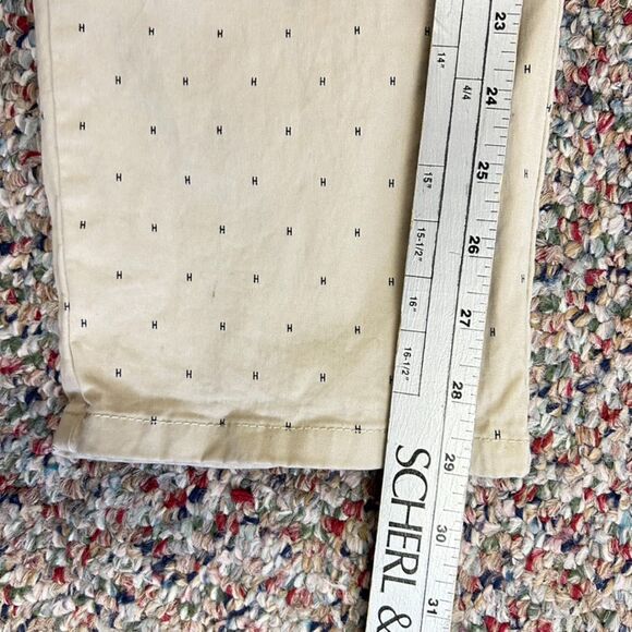 Tommy Hilfiger Hampton Tan "H" Pattern Stretch Slim Leg Chino Pants Size 16 - Picture 15 of 16